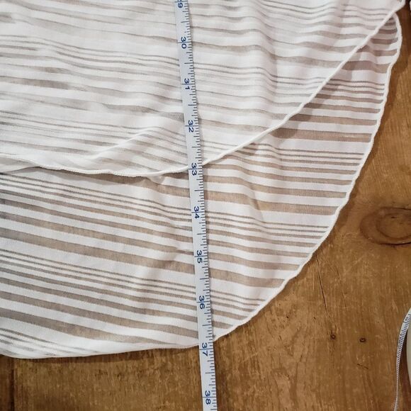 Jordan Taylor Medium Large White Grey Sleeveless Sheer high-low Swim Coverup - Picture 8 of 13